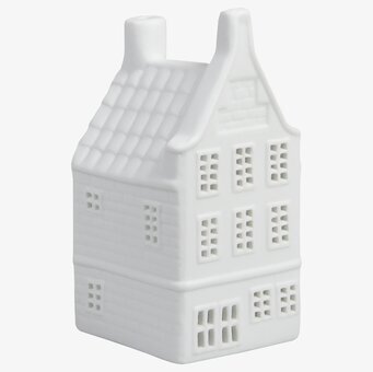 Ljuslykta Canal House #6 från K Amsterdam i vitt porslin