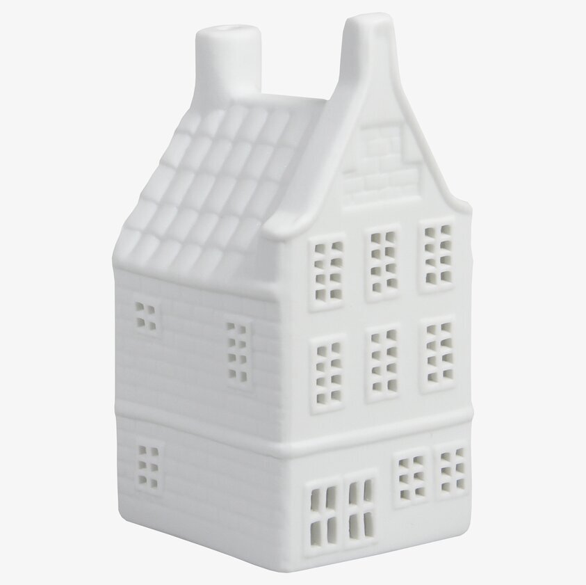 Ljuslykta Canal House #6 från K Amsterdam i vitt porslin