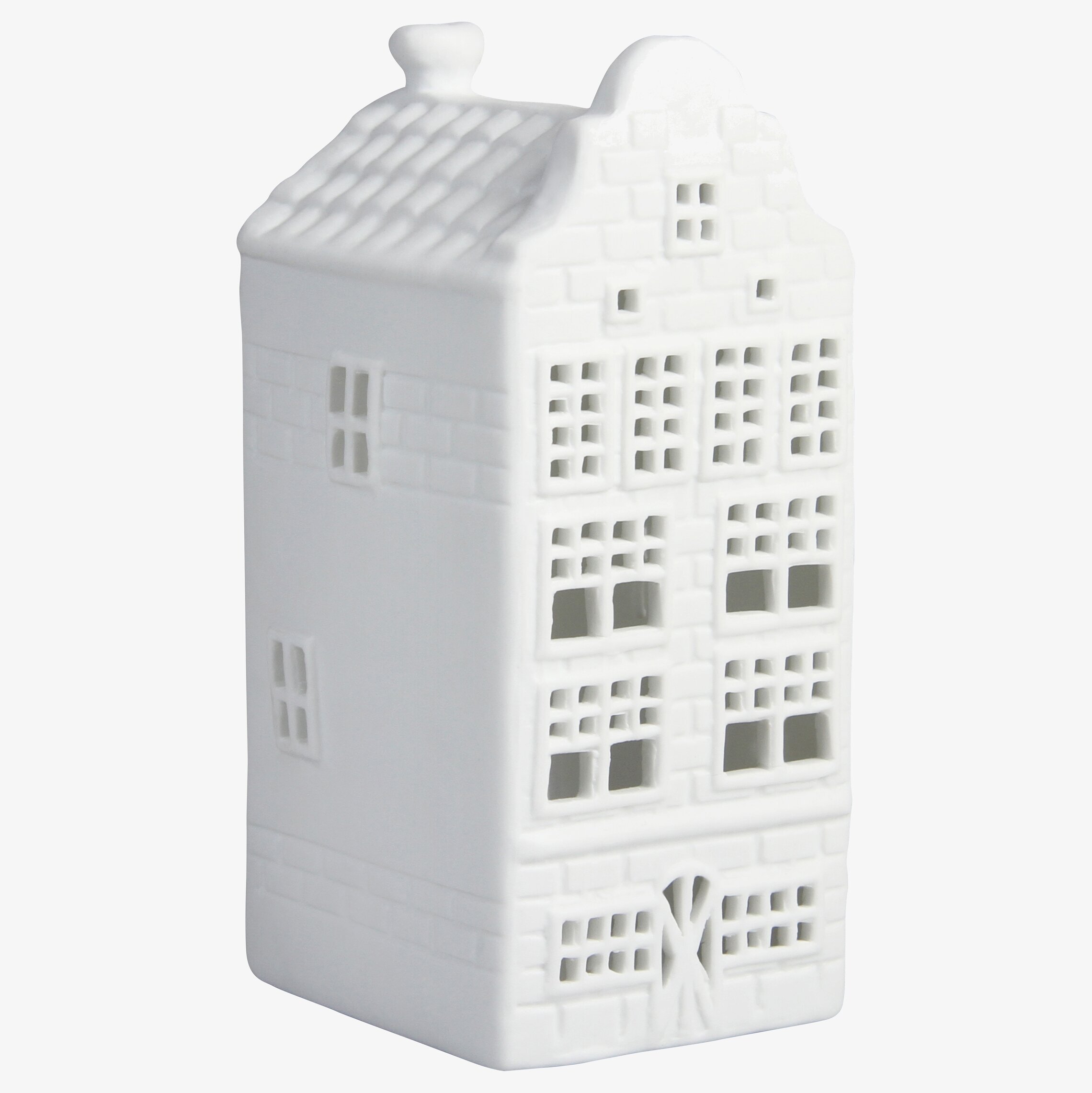 Ljuslykta Canal House #7 från K Amsterdam i vitt porslin