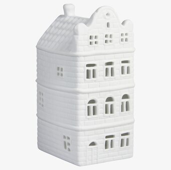 Ljuslykta Canal House #9 från K Amsterdam i vit keramik