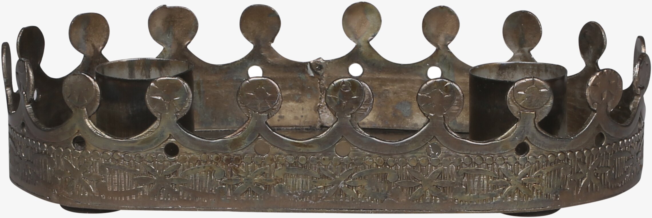 Ljusstake Kronkant Antik Mässing från Chic Antique