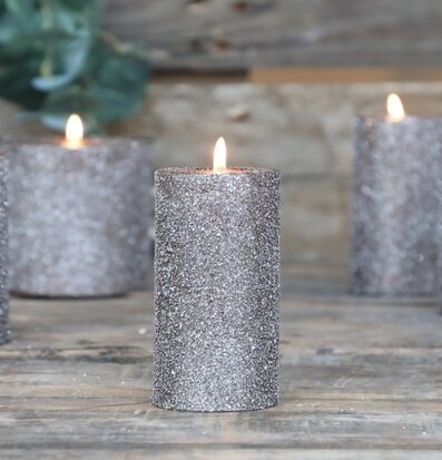 Bild av stämningsfulla blockljus med glittereffekt