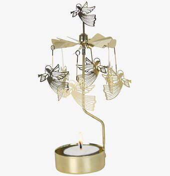 Foto av förtrollande gyllene ljuslykta med änglar