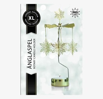 Bild av ett elegant änglaspel med snöstjärnetema