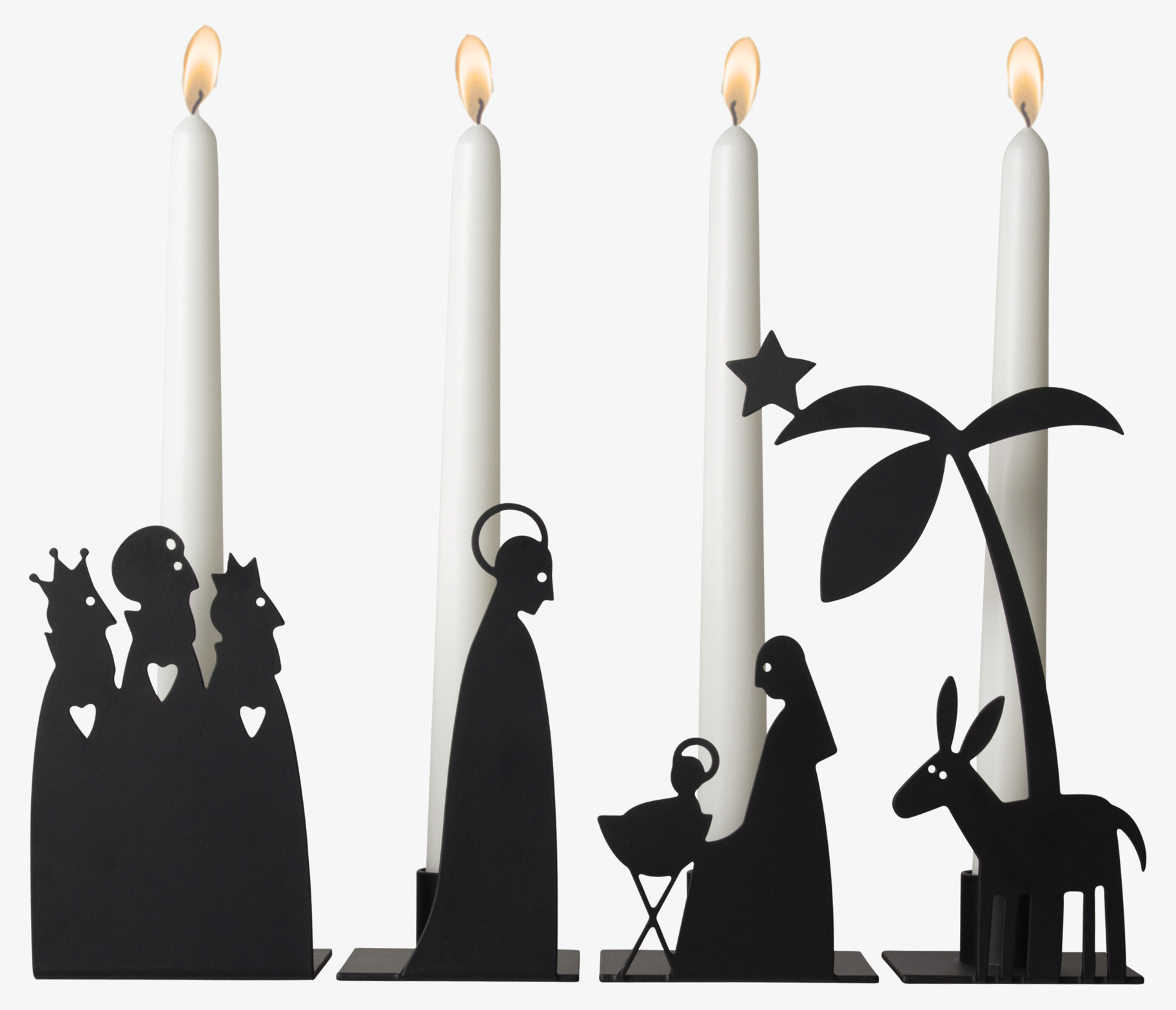 Ljusstake Krubba 4-Del från Pluto Produkter i svart metall