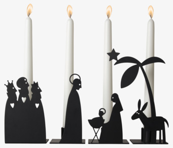 Bild av stilren ljusstake med julens budskap