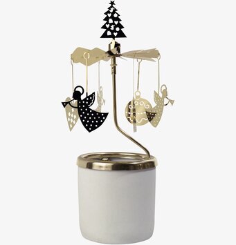 Bild av festlig ljuslykta med snurrande dekorationer