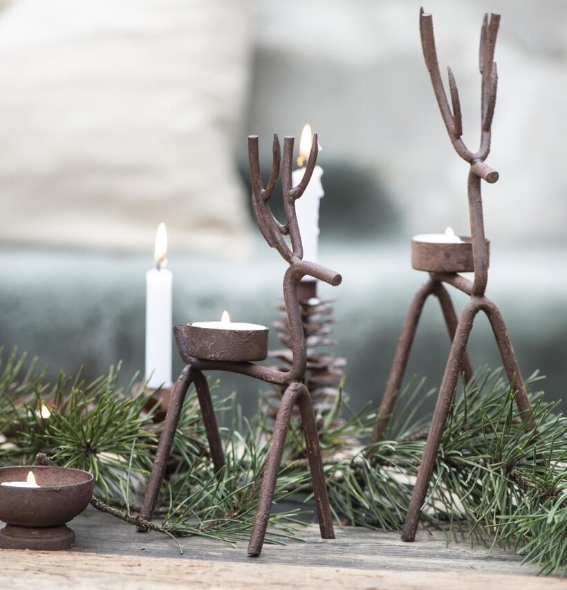 Bild av rustika renformade ljusstakar för värmeljus