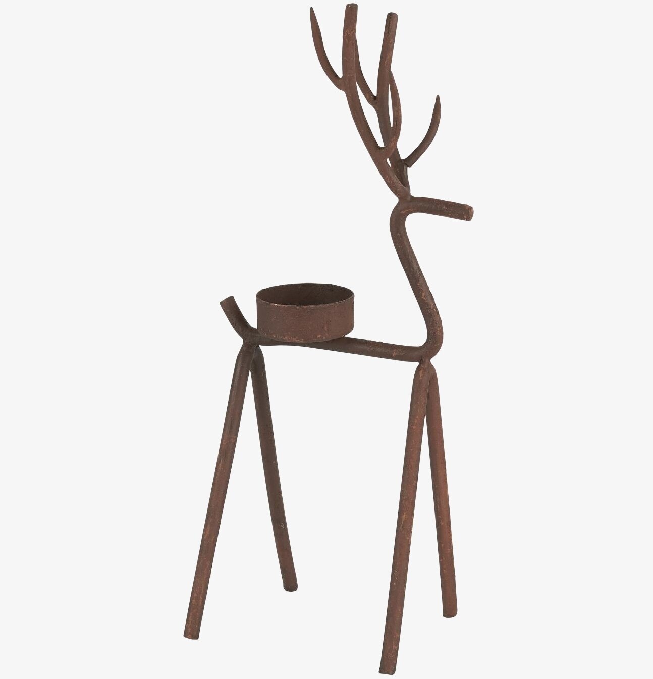 Bild av ljusstake formad som en ren med rostig yta