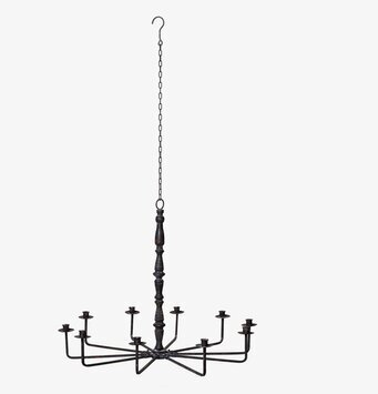 Foto av elegant och rustik takkrona med åtta ljushållare