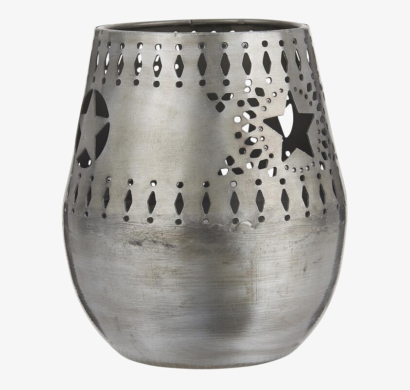 Lykta Silver Med Stjärnmönster från IB Laursen i metall