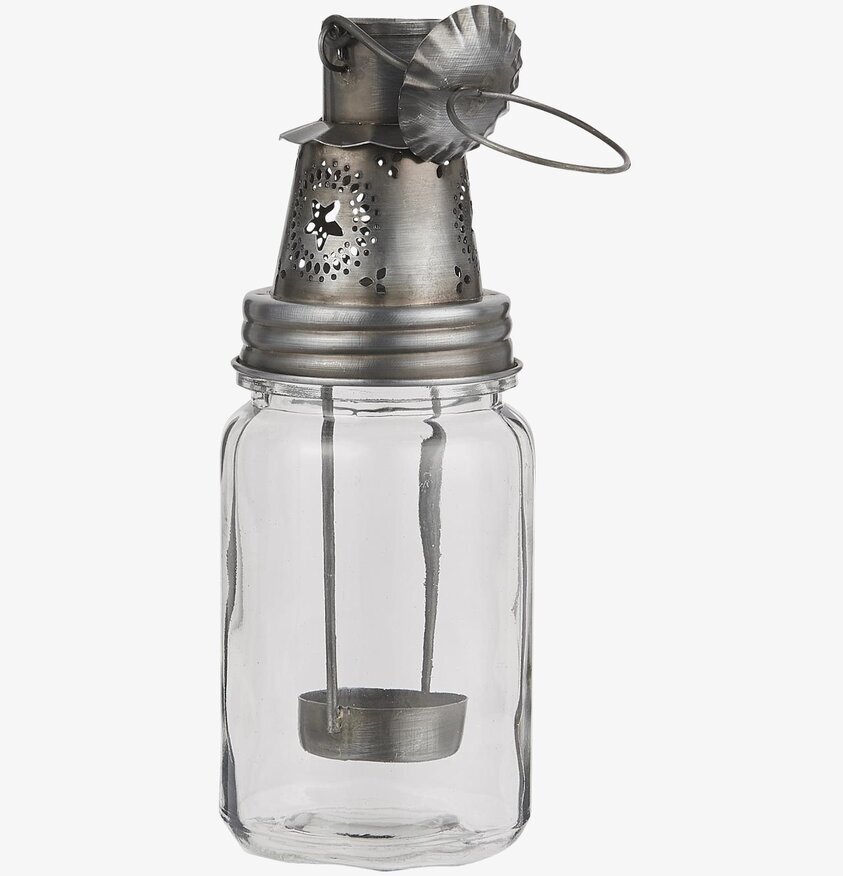 Hängande Ljuslykta Silver från IB Laursen i glas och metall