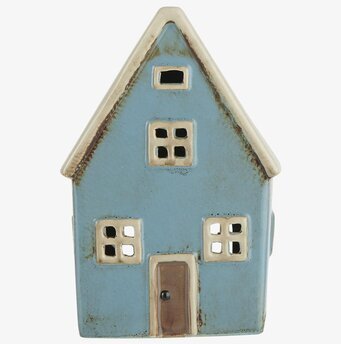 Ljuslykta Nyhavn Beige/Blue från IB Laursen i keramik