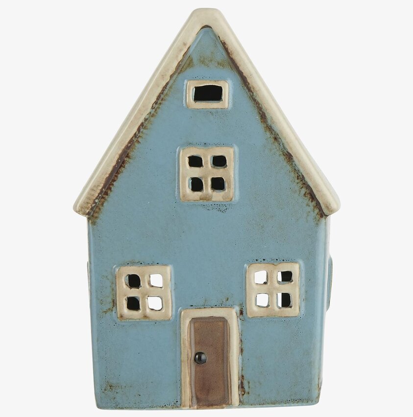 Ljuslykta Nyhavn Beige/Blue från IB Laursen i keramik