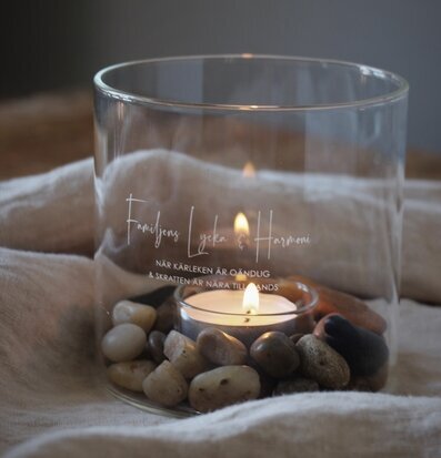 Ljuslykta Familjens Lycka Klarglas från Majas Cottage