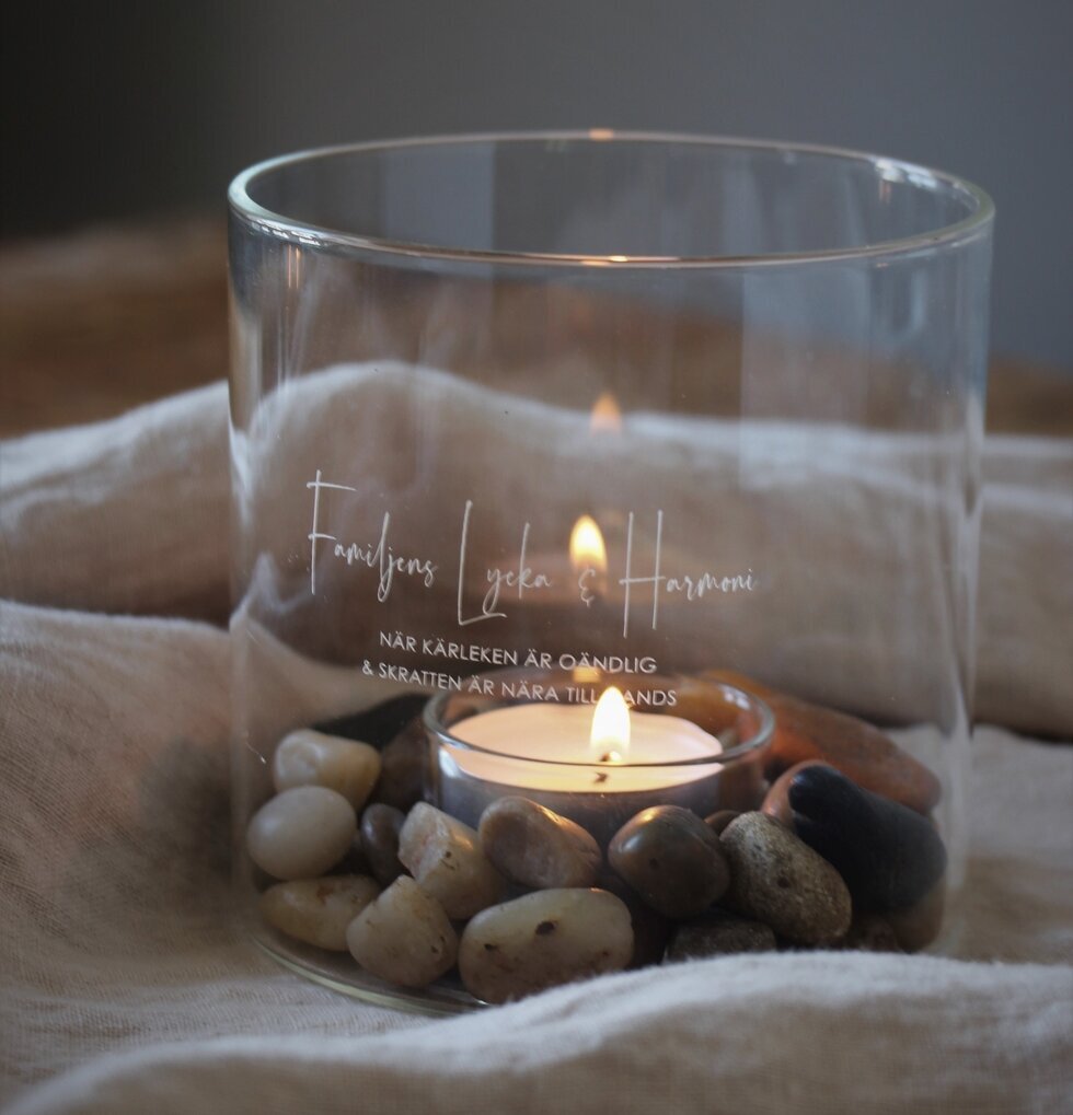 Ljuslykta Familjens Lycka Klarglas från Majas Cottage