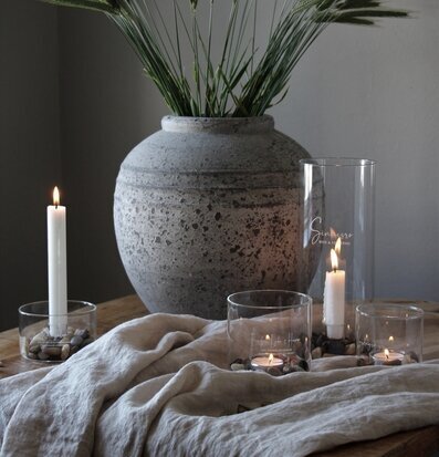 Ljuslykta Familjens Lycka Klarglas från Majas Cottage på bord