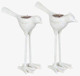 Ljusstake Fågel Vit Stor från A Lot Decoration på hylla