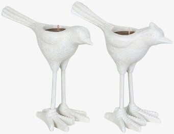 Ljusstake Fågel Vit Liten från A Lot Decoration i vit miljö