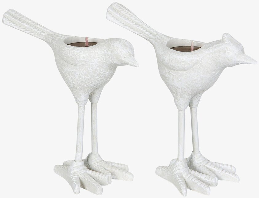 Ljusstake Fågel Vit Liten från A Lot Decoration i vit miljö