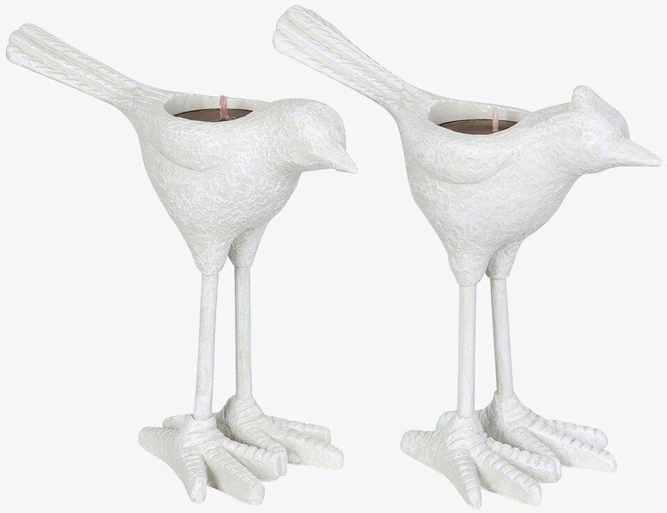 Ljusstake Fågel Vit Liten från A Lot Decoration i vit miljö