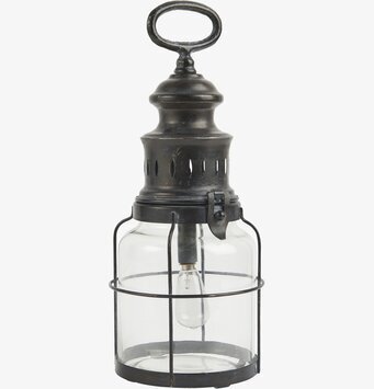 Bild av charmerande ljuslykta i metall och glas