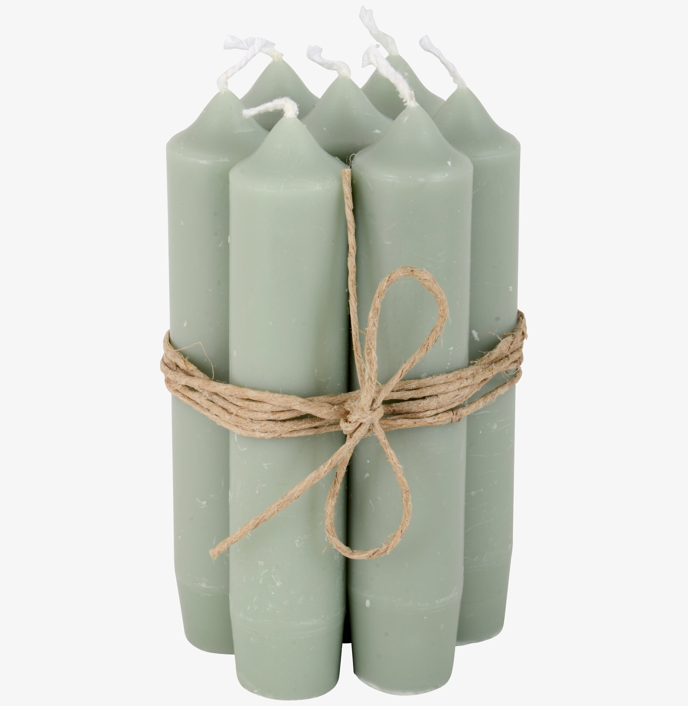 Stearinljus Dusty Green från IB Laursen, sju gröna ljus