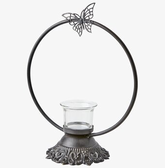 Värmeljushållare Fjäril från Affari med glas och fjäril
