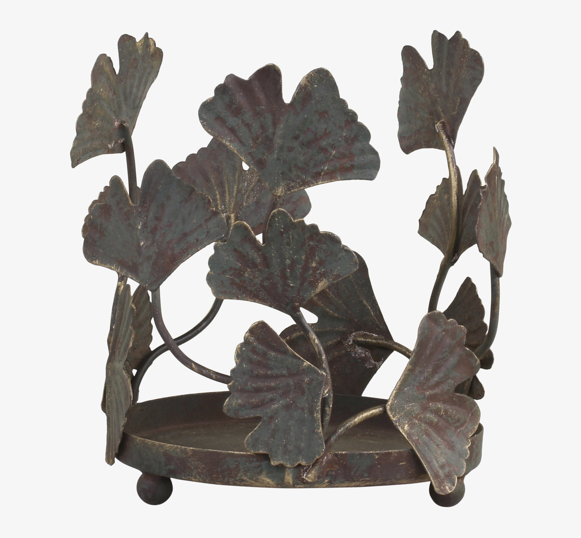 Ljusstake Bladdekor Stor från Chic Antique med metallblad