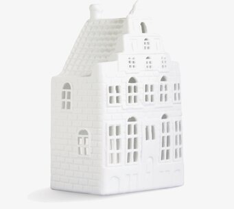 Ljuslykta Canal House Large från K Amsterdam i vit keramik