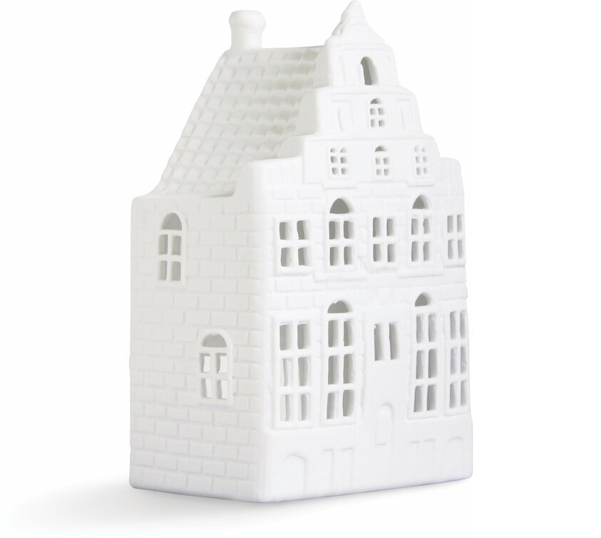 Ljuslykta Canal House Large från K Amsterdam i vit keramik