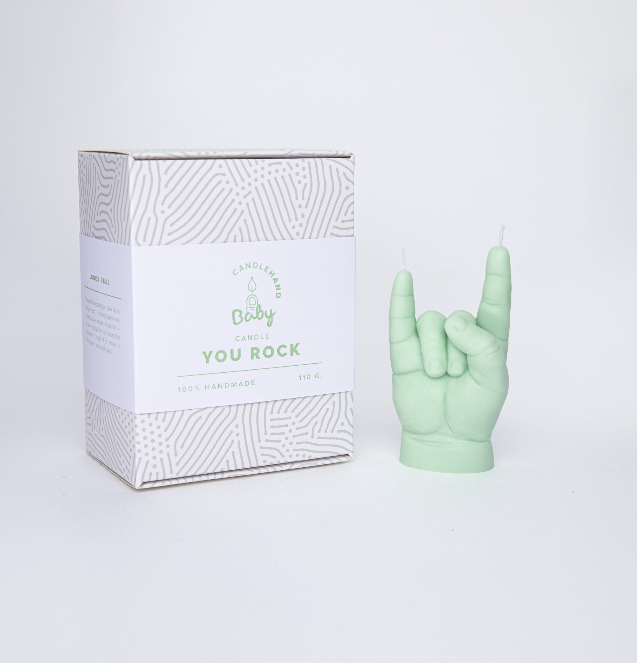 Candle Hand Baby Green - You Rock från Candlehand, ljus