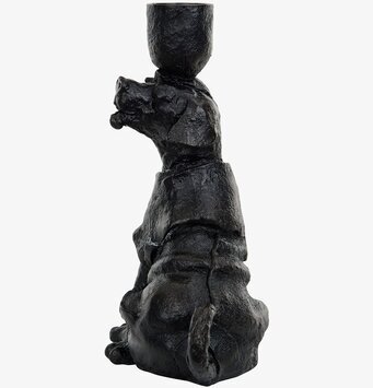 Bild av skulptural ljusstake i form av sittande hund