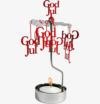 Bild av traditionell ljuslykta med julens färgpalett