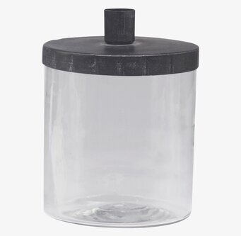 Foto av elegant ljusstake med förvaring och glas