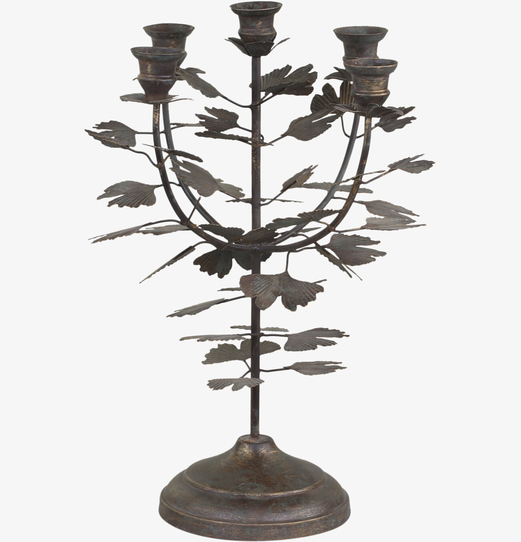 Bild av antik ljusstake i mässing med klassisk design