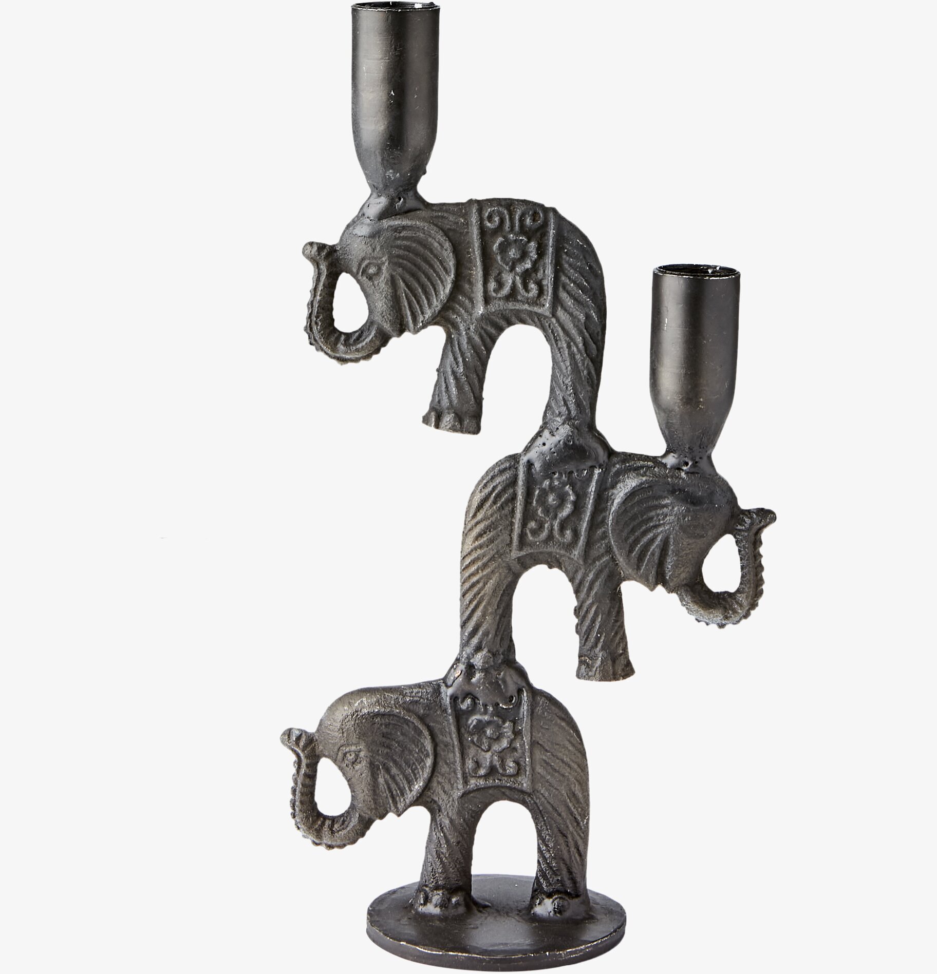 Bild av unik ljusstake med elefanter och detaljer