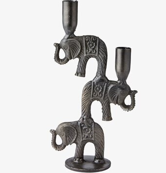 Bild av unik ljusstake med elefanter och detaljer