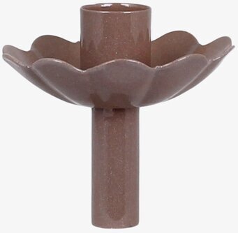 Bild av ljushållare i rosa med blombladsliknande form