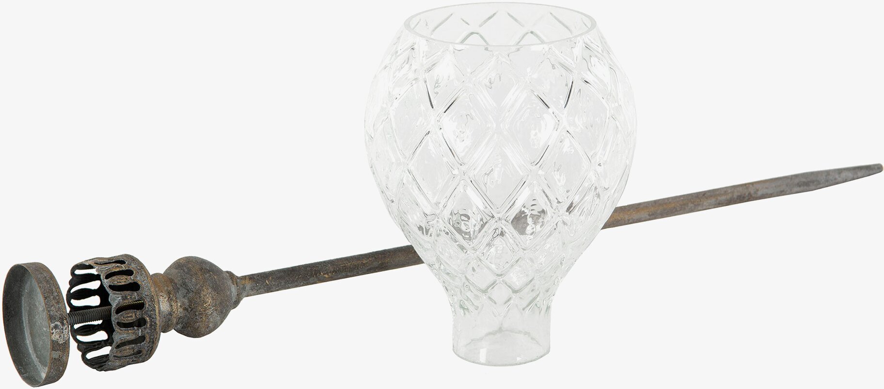 Glaslykta Lyric Stick från A Lot Decoration med rutmönster