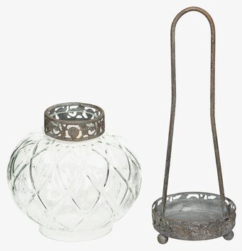 Glaslykta Luna från A Lot Decoration med metallkant