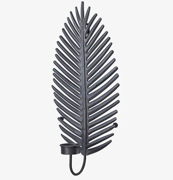 Bild av elegant väggljusstake i metall med lövdesign