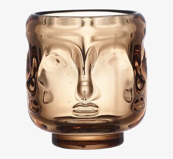 Ljuslykta Ansikte Rosé från Wikholm Form med rosétonat glas