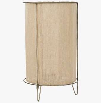 Ljuslykta Beige Large från IB Laursen med metallram och tyg