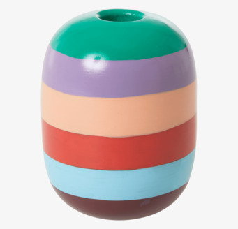 Bild av färgglad ljushållare med randigt mönster