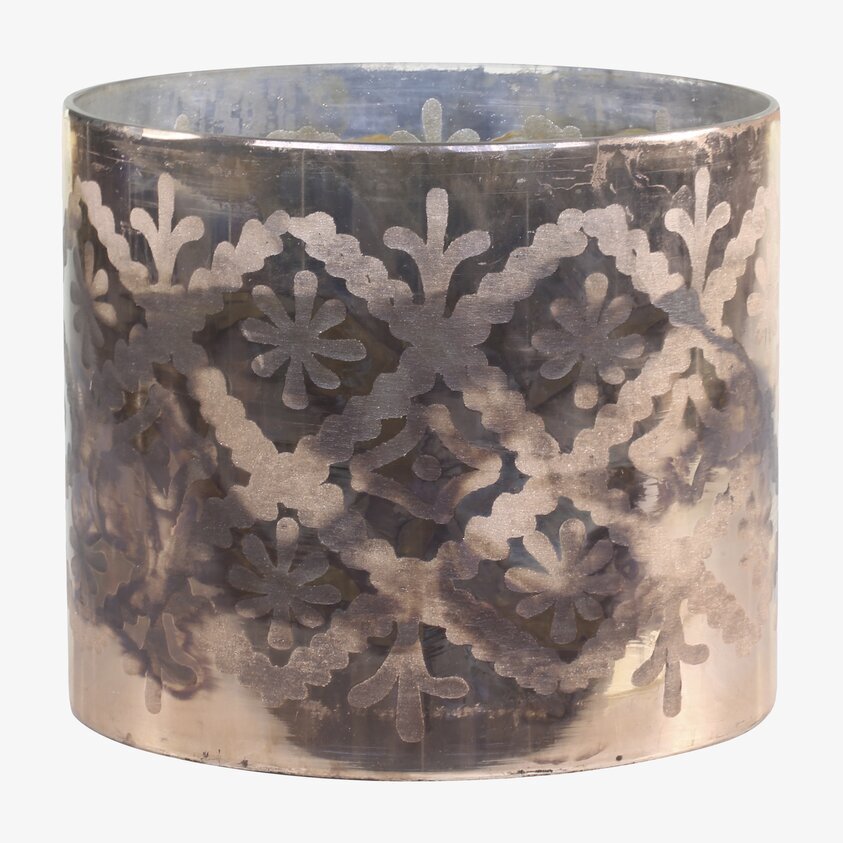 Ljuslykta Hurricane Large Antique Mocca från Chic Antique