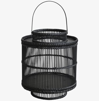 Bild av stilren ljuslykta i bambu med antik svart finish