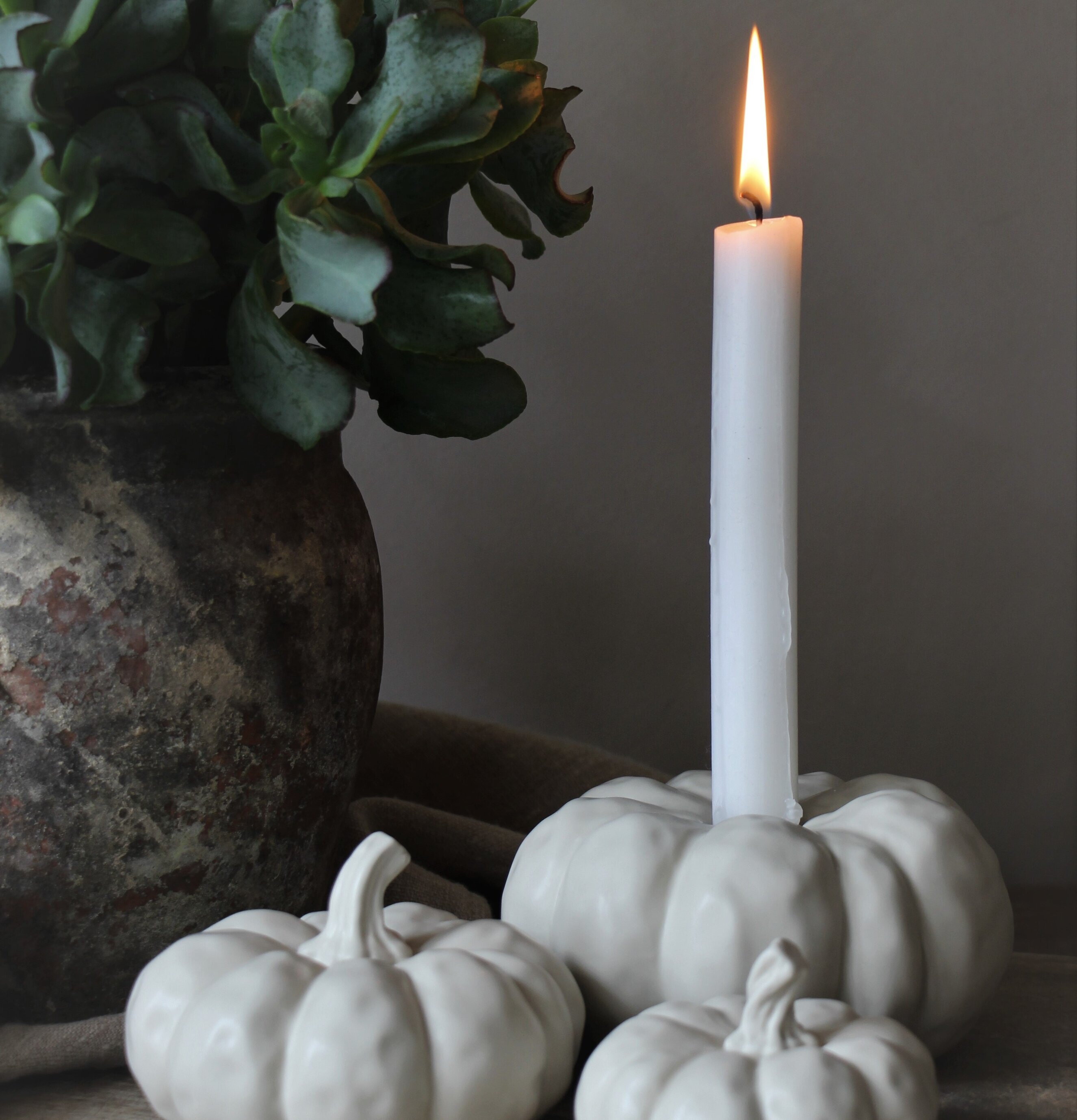 Bild av en stämningsfull ljuslykta i naturlig miljö