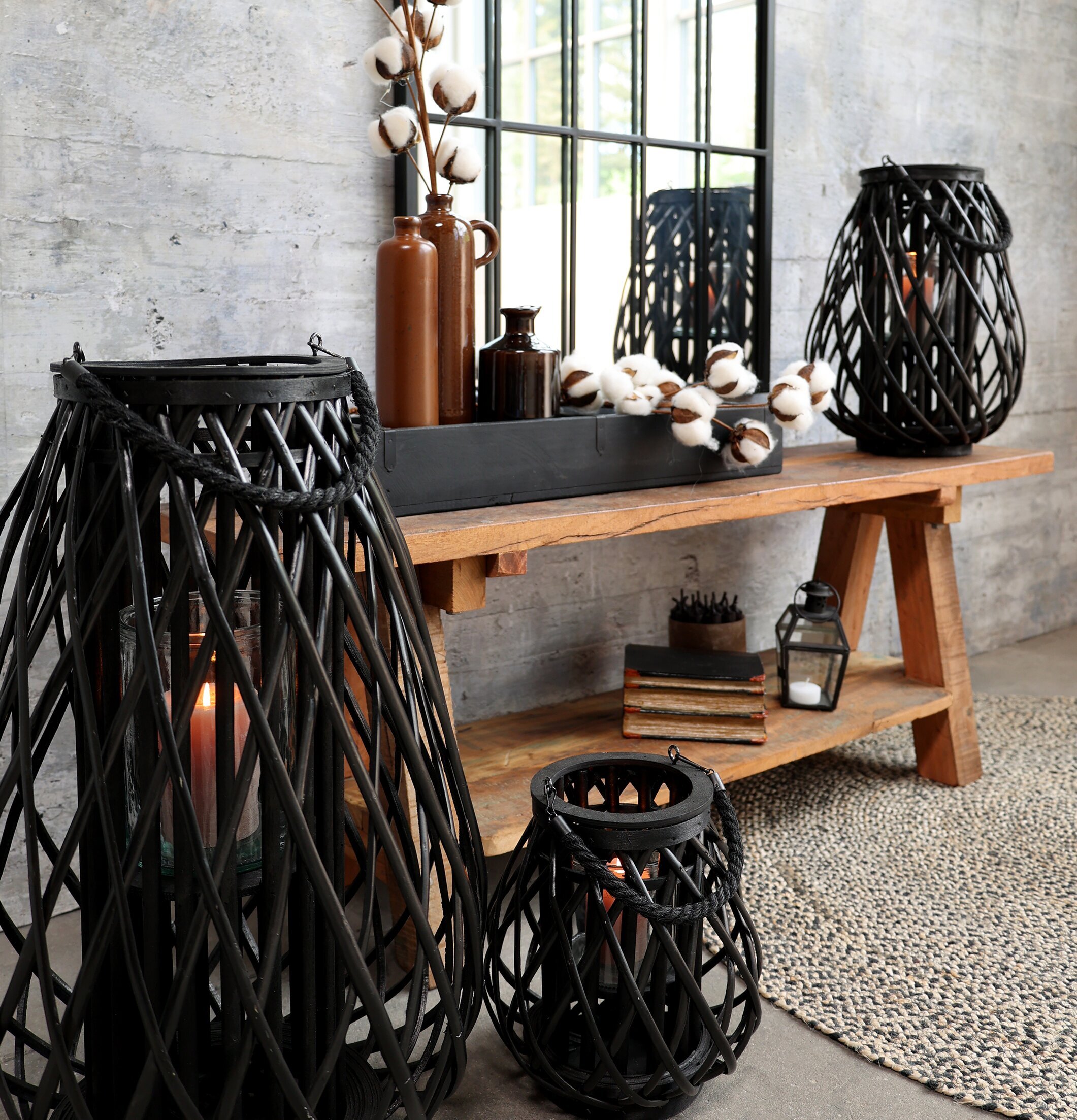 Lanterna Flätad Pil Liten Svart från Chic Antique i miljö