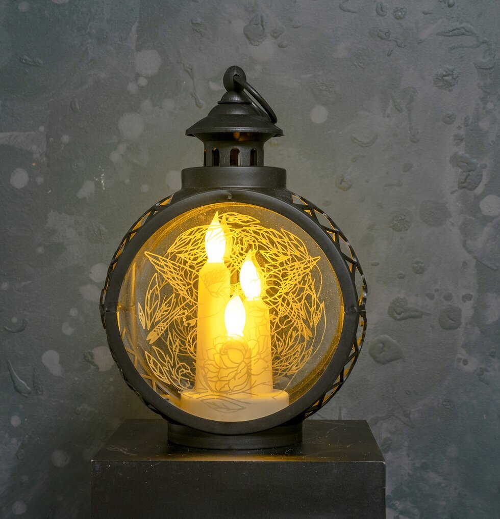 Ljuslykta LED Rund från Multi Agentur i mörk metall